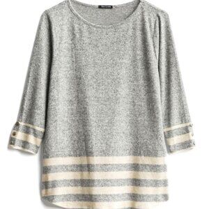 PINK CLOVER Madonna 3Q Button Sleeve Knit Top